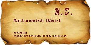 Mattanovich Dávid névjegykártya
