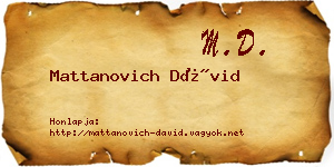 Mattanovich Dávid névjegykártya