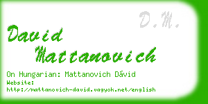 david mattanovich business card