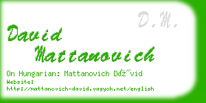 david mattanovich business card